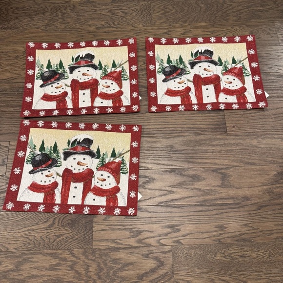 Kohl's Other - Set of 3 Red and White Snowman Placemats, St. Nicholas Square Brand